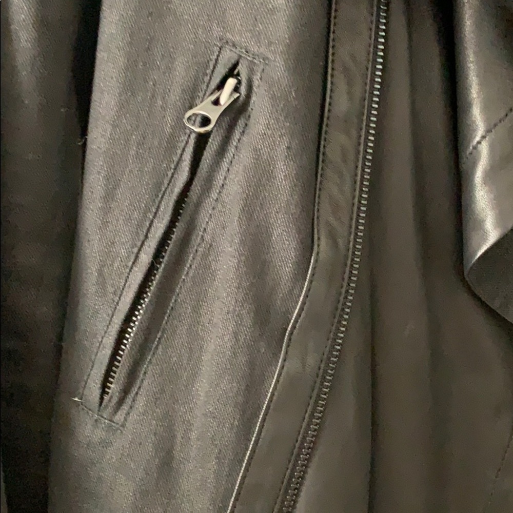Vince. Linen and Leather moto jacket sz Large - Picture 3 of 8